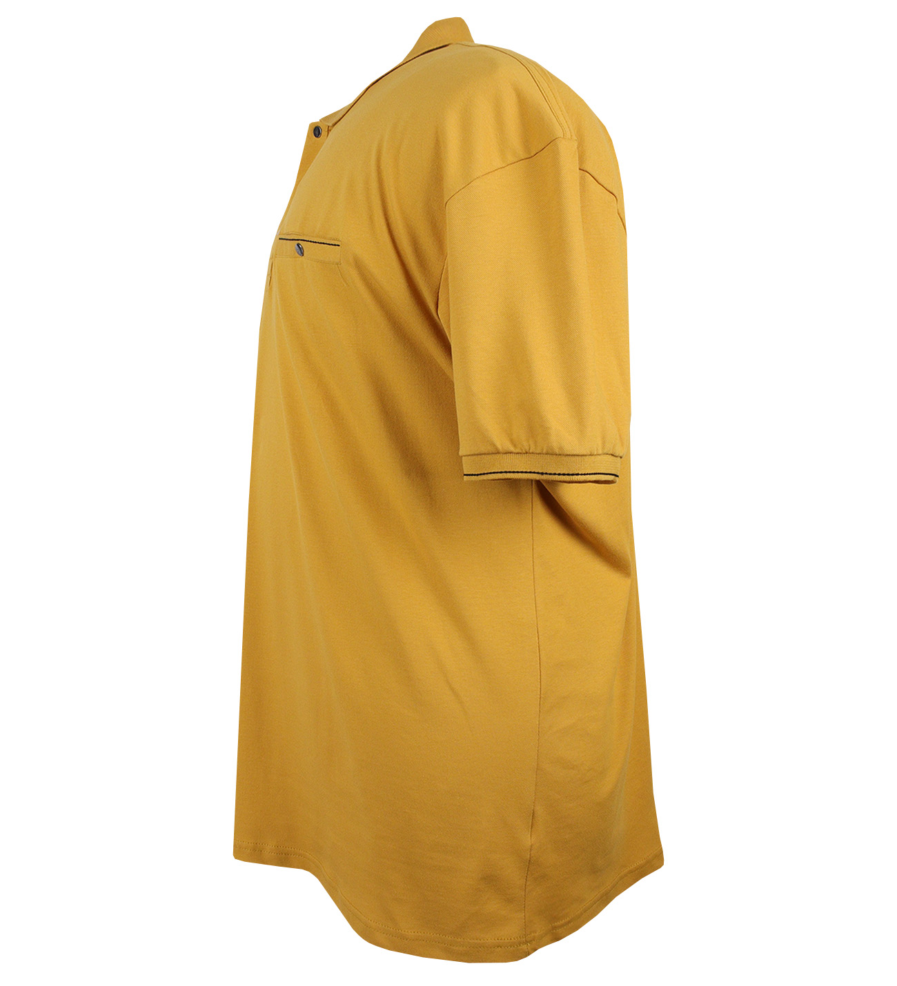 Büyük Beden Polo Yaka Tişört Cepli Pike Sarı